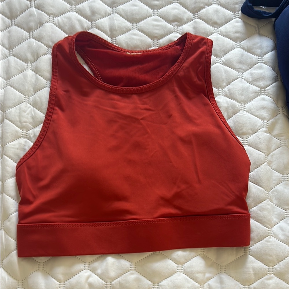 Fabletics Red Sleeveless Sports Bra